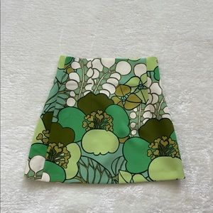 Zara 70s print retro skirt